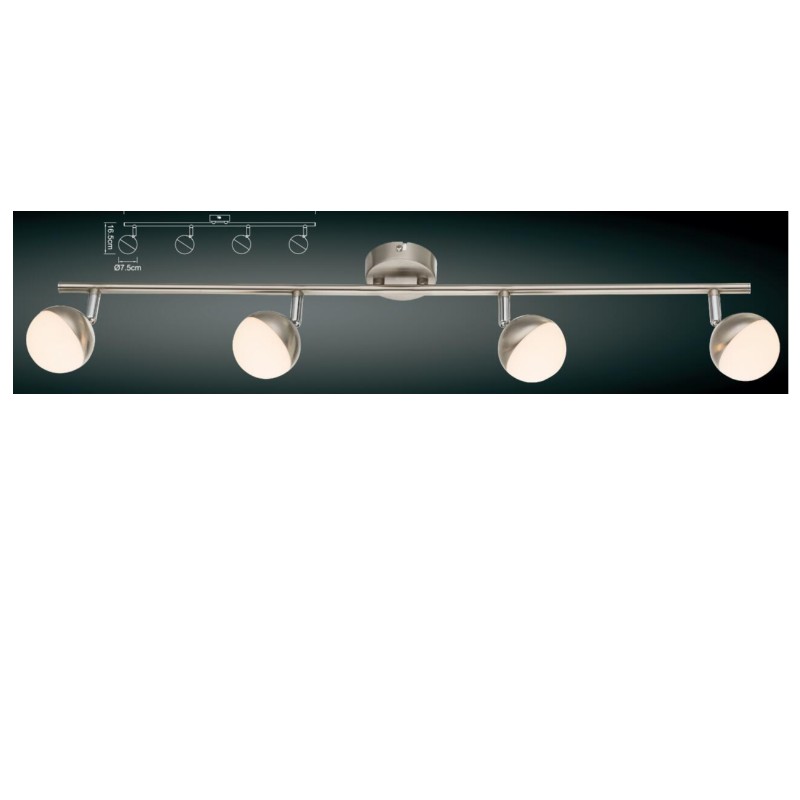 Високоволтова LED прожекторна светлина-4, с полусферен пластмасов нюанс