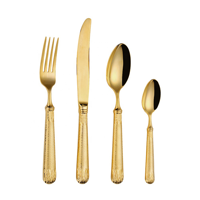 besteck комплект златни прибори за хранене 18/10 нож и вилица прибори за хранене със златен pvd