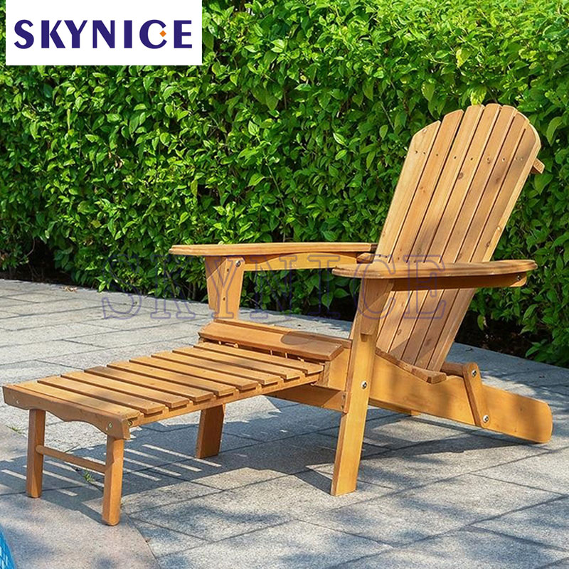 Garden Beach Cheur Wood Adirondack Cheer with Footrest