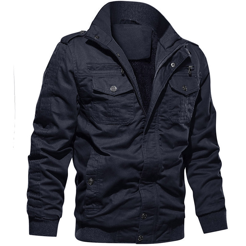 Дебели пилоти мъже Модно облекло Plus Size Bomber Fleece Winter Coat топъл