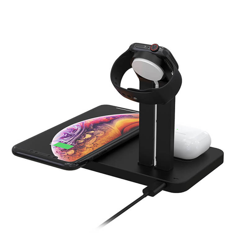 3 в 1 безжична зарядна станция (за iPhone, Airpods и Apple Watch)