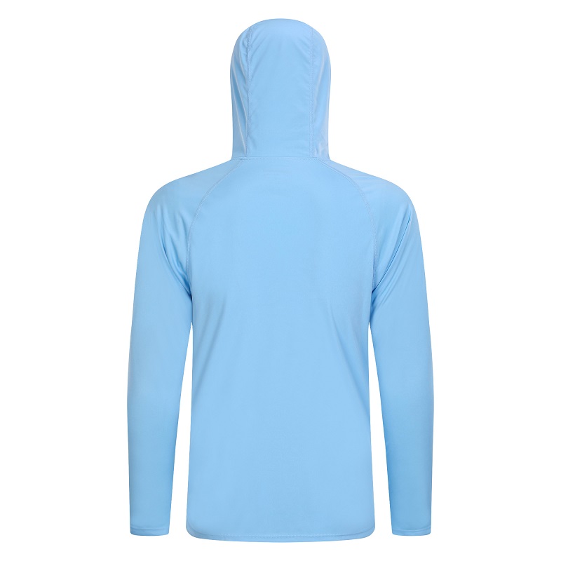 Персонализирайте мъжка тениска с качулка UPF 50+ от слънце, катереща с дълъг ръкав