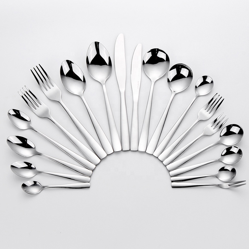 Morden 19PCS Обикновен / класически дизайн огледало Полски метален комплект за вечеря