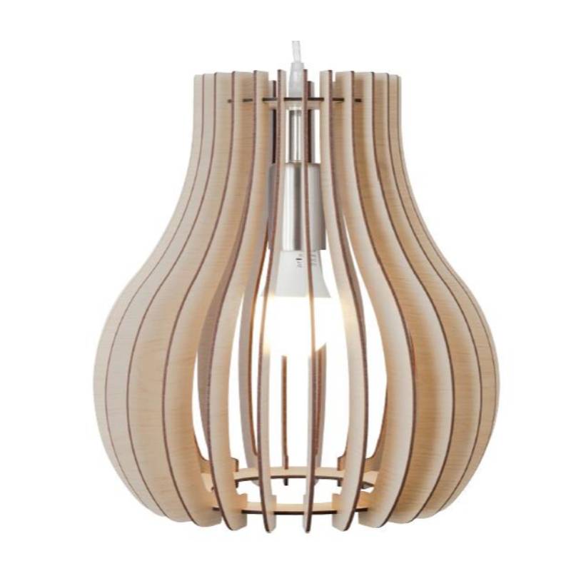 Лампа за висулка от естествена дървесина