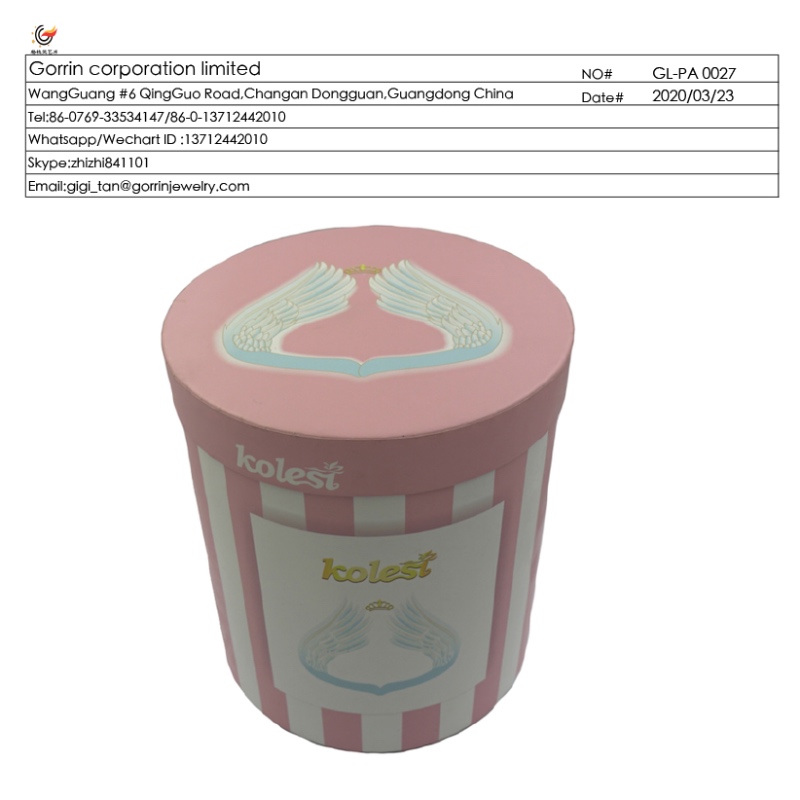 GL_PA0027 барел цвете кръгла кутия кутия тръба за детска рокля