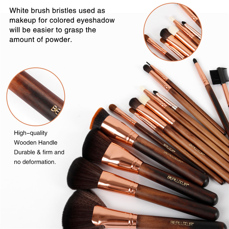 Make Brush Set, 13PCs Makeup Bruches Premium Synthetic Britles Powder Foundation Blush Contour Procealers Lip Eyeshadow Bruches Kit Sat8200; (дръжка на 005 дървесина)