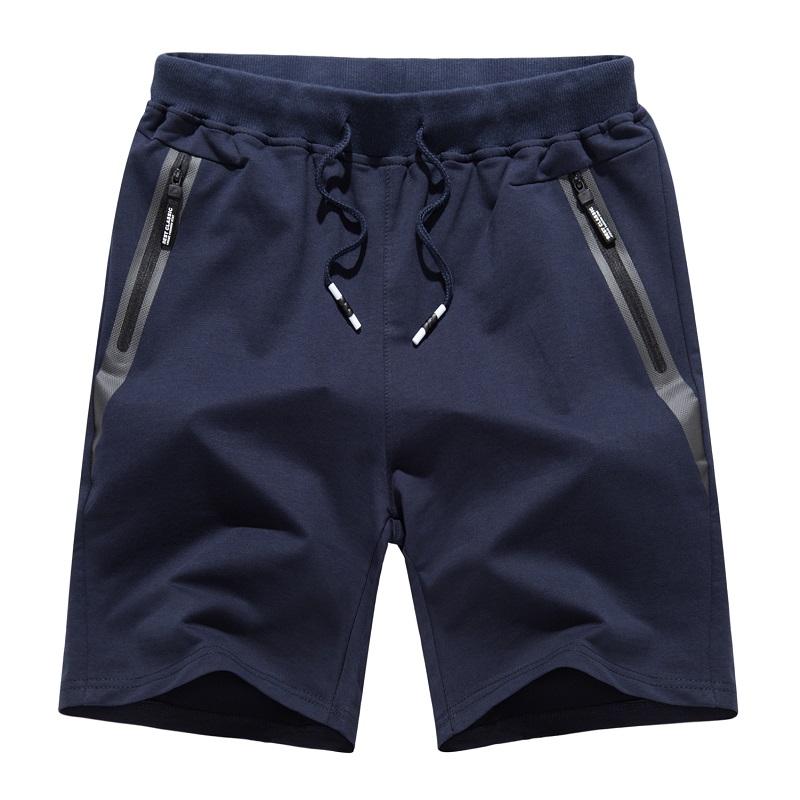 Мъжки памук Joggers Casual Workout Shorts Running Shorts with Zipper Pockets Loose Leg Down Activewear
