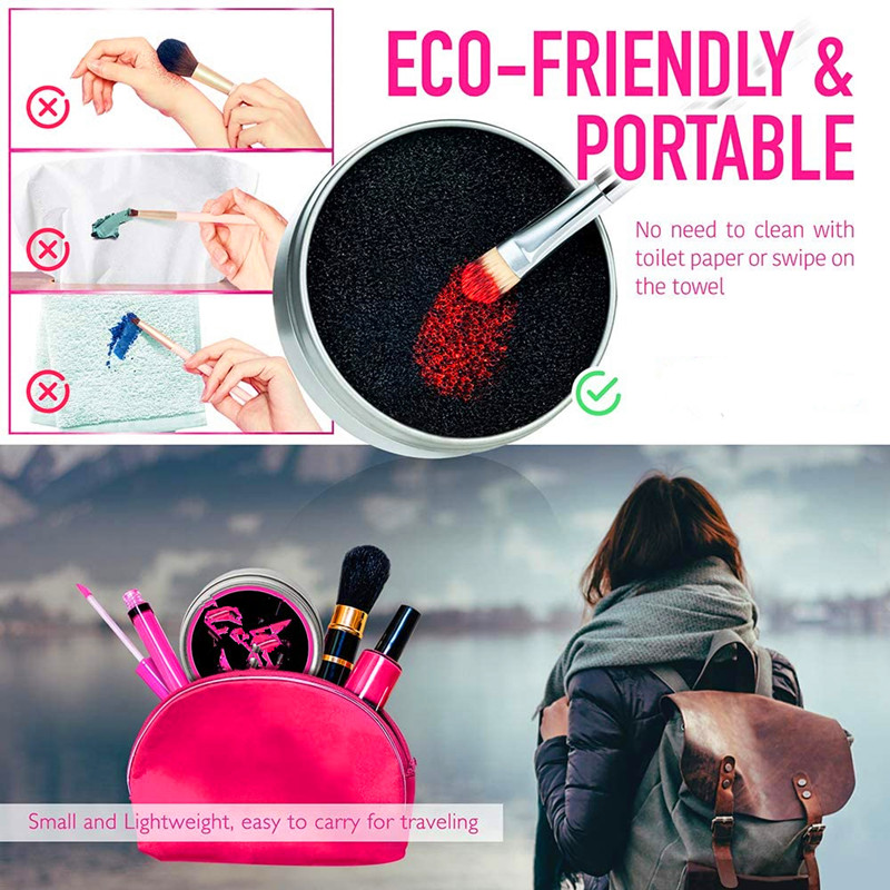 Make Cleaner Kit, Color Removal Cleaner Sponge, Silicone Glove и Make Sponge Blender, Perfect Partner for Your Traveling - Pack of 3