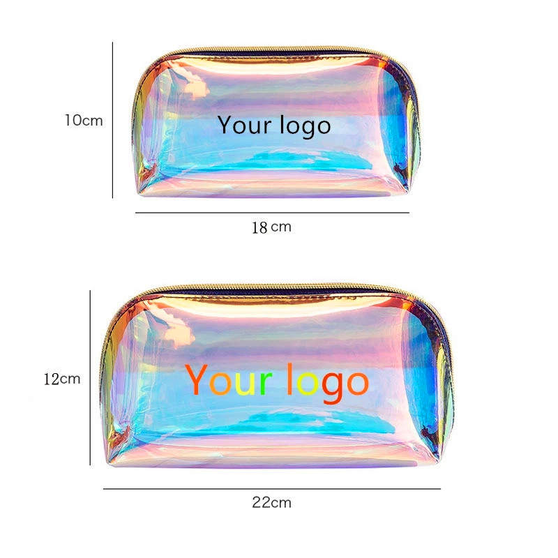 Потребителски транспарант TPU Холографска козметична чанта Персонализиран Лазерен Pvc Makeup Bag
