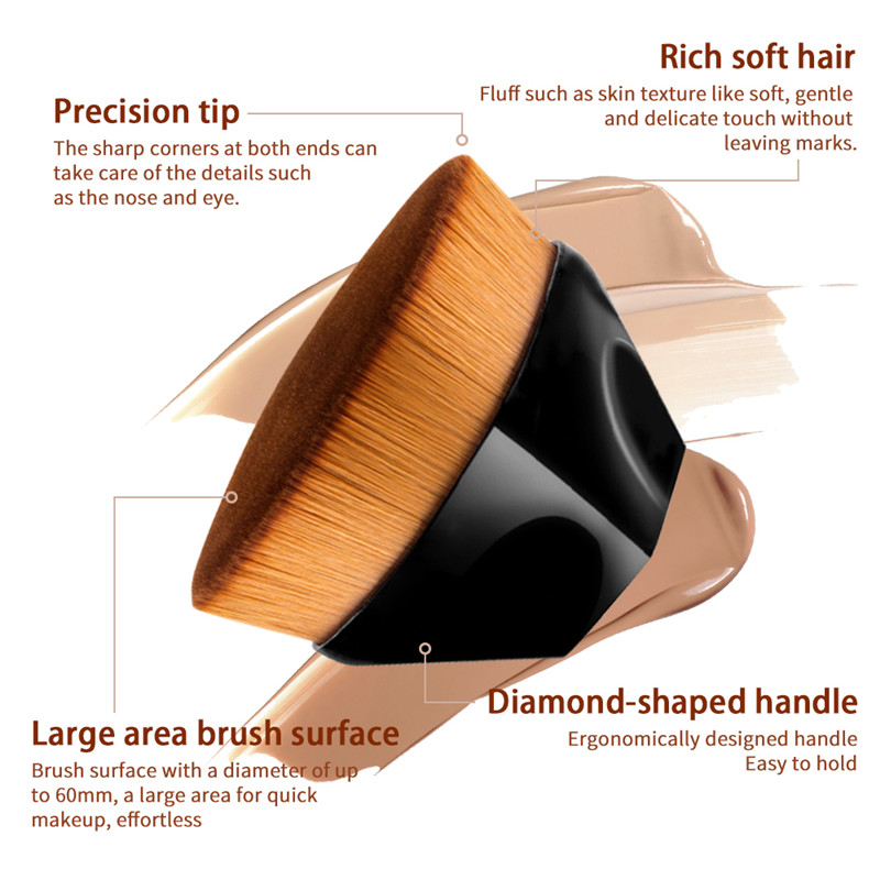 Горещи продажби преносими козметични четки за грим Rhombus 55 Foundation Brush Magic четка за грим естествени фалшиви Плоска четка четка за специални инструменти