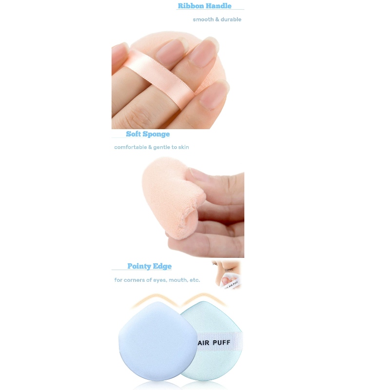 Velour Puff Makeup Powder Puffs Sponge with Air Cuff Set Fluffy Powder Sponge Sponge Cosmetic Water Dropder Puff Latex Free Fontation Sponge Face Puff for Dry