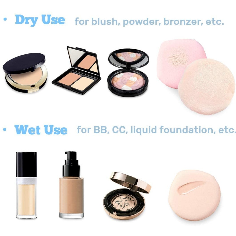 Velour Puff Makeup Powder Puffs Sponge with Air Cuff Set Fluffy Powder Sponge Sponge Cosmetic Water Dropder Puff Latex Free Fontation Sponge Face Puff for Dry
