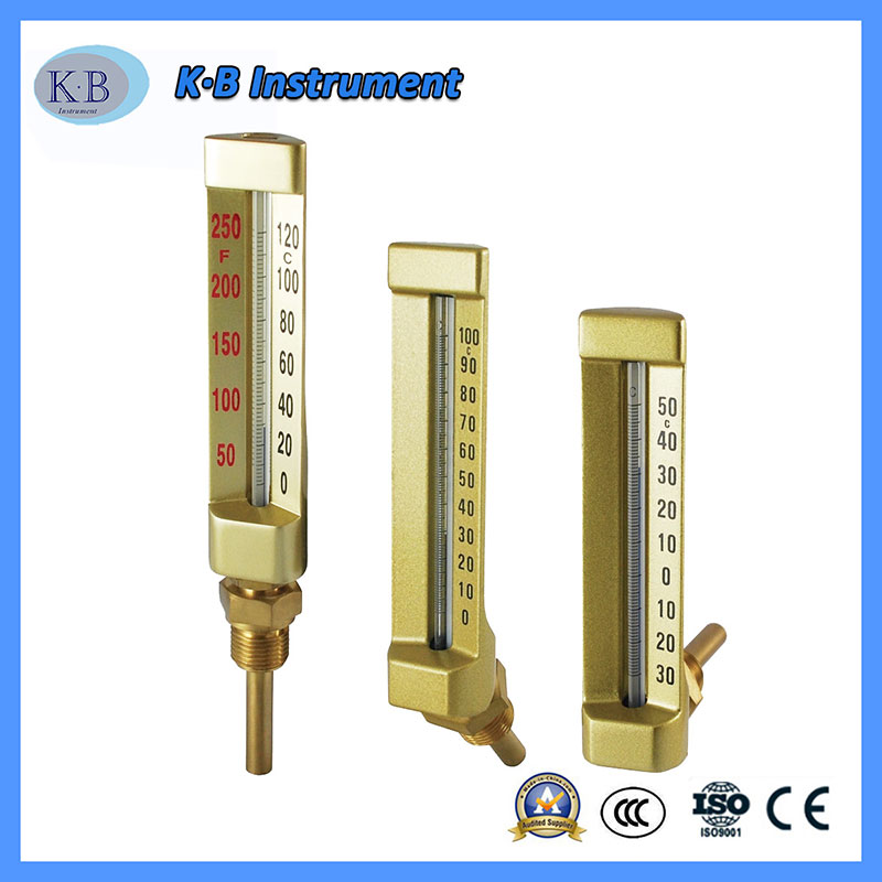 Търговска фабрика Цени промишлен термометър V-Line Vline Vline Vline Therometer Angle Brass Golden Fish Glass Therometh