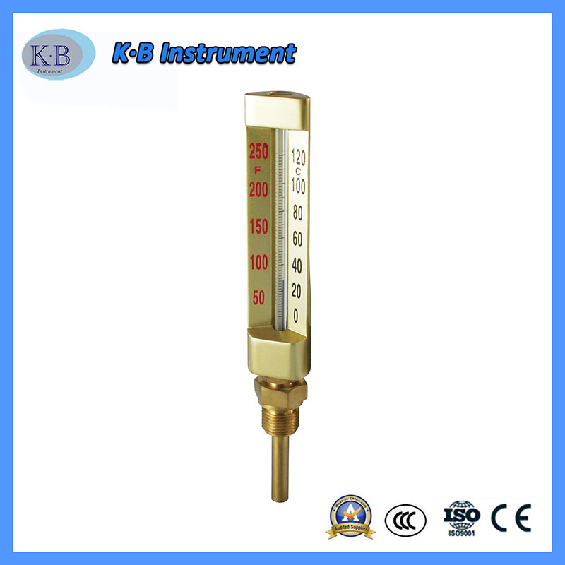 Търговска фабрика Цени промишлен термометър V-Line Vline Vline Vline Therometer Angle Brass Golden Fish Glass Therometh