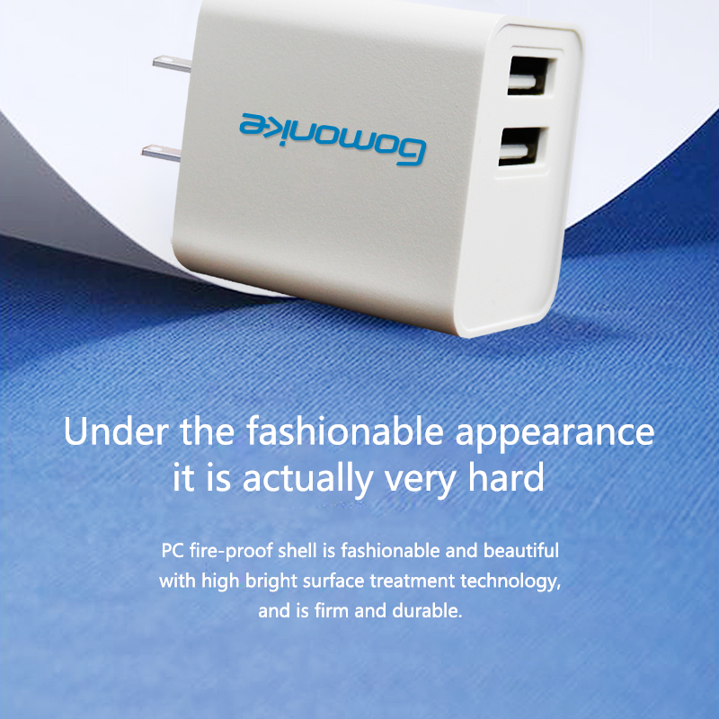 US Plug Adapter, 2.1A Dual USB Wall Charger Съвместимо с iPhone,Samsung,други Android Cell Phones