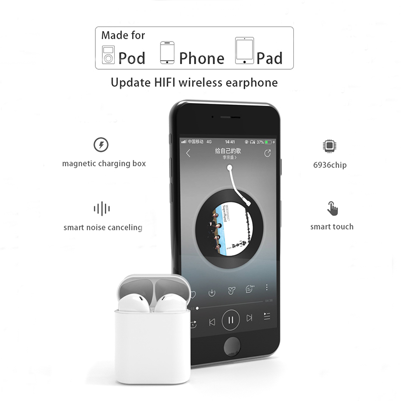 TWS Bluetooth слушалки i21 HD качество на звука с докосване