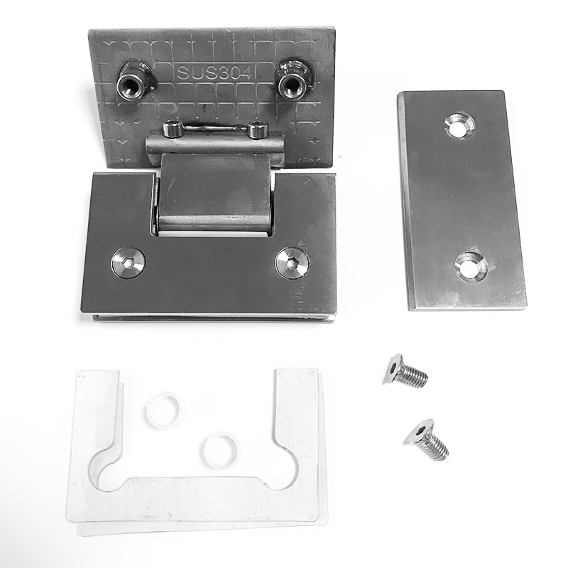 Скоба за баня Батерия за стъклени врати за баня Неръждаема стомана панта за баня Двойна отворена скоба за врати за баня2