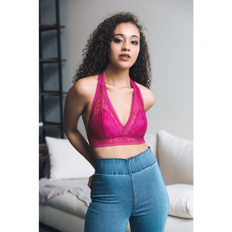 GA-5508 оребрена дантела Boho Racerback Bralett
