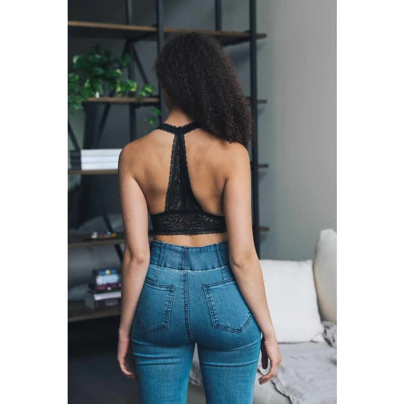 GA-5508 оребрена дантела Boho Racerback Bralett