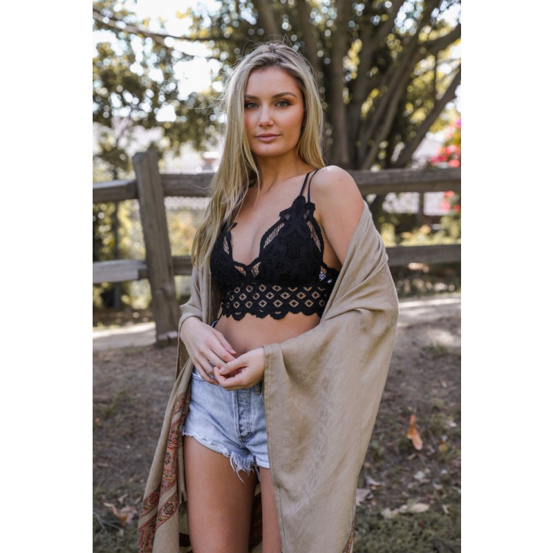 Ga-5448 Grace Girl Crochet Lace Longline Bralette Най-популярни през 2020 г.