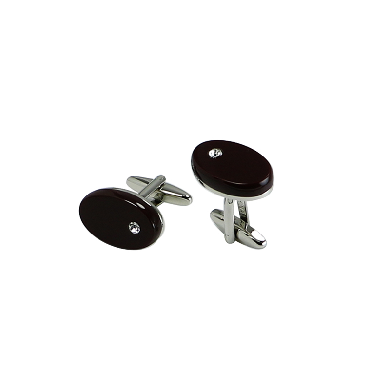 Brown Cat Oval Man's Cuff Links