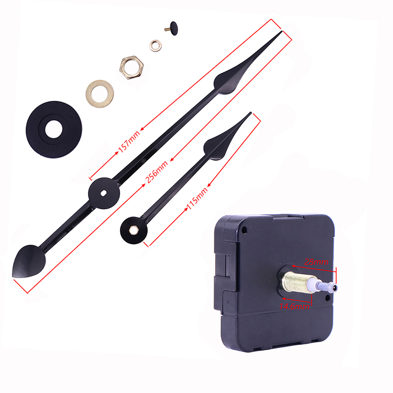 HR1688 23 мм кварцов черен часовник движение и големи ръце на часовника