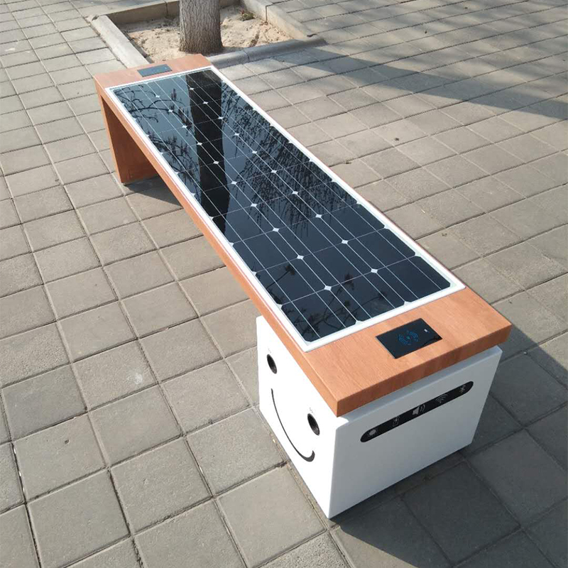 Моден дизайн Музикален дисплей Соларна зареждаща пейка WiFi Hotpot Smart Garden Мебели
