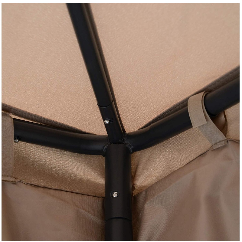 10-82177; x 10-282177; Patio Gazebo Pavilion Canopy Tent, 2-Tier Soft Top with Netting Mesh Sidewalls, Taupe