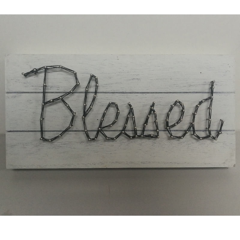 Letters Wood Box Handmake Nail String Wall Art Kit Wood Sign 30ੋ120;15CM