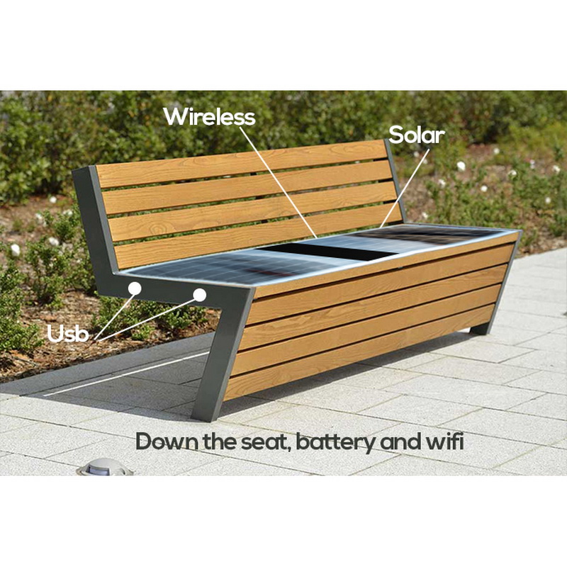 Нов дизайн на слънчевата енергия най-ниска фабрична цена Smart Park Bench