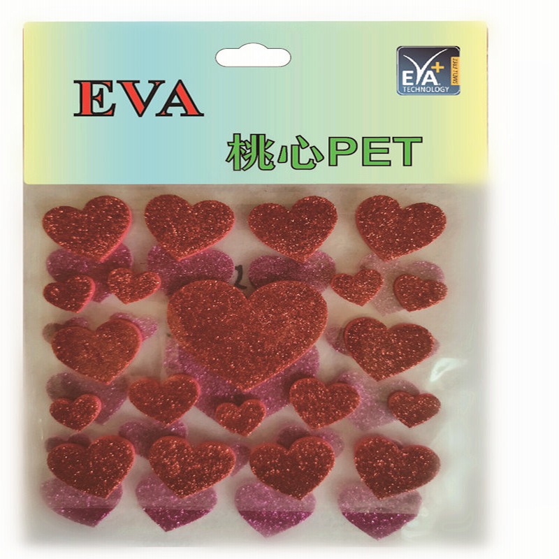 Фуражни стикери PET пяна Глитърс PET Foam Hearts PET