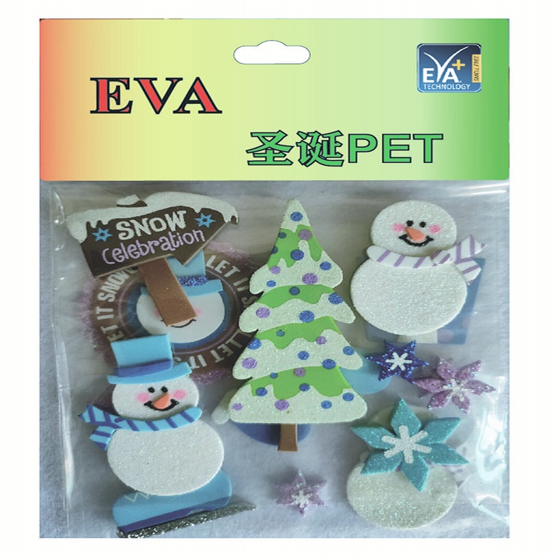 Фуражни стикери PET пяна Глитър PET Коледно PET