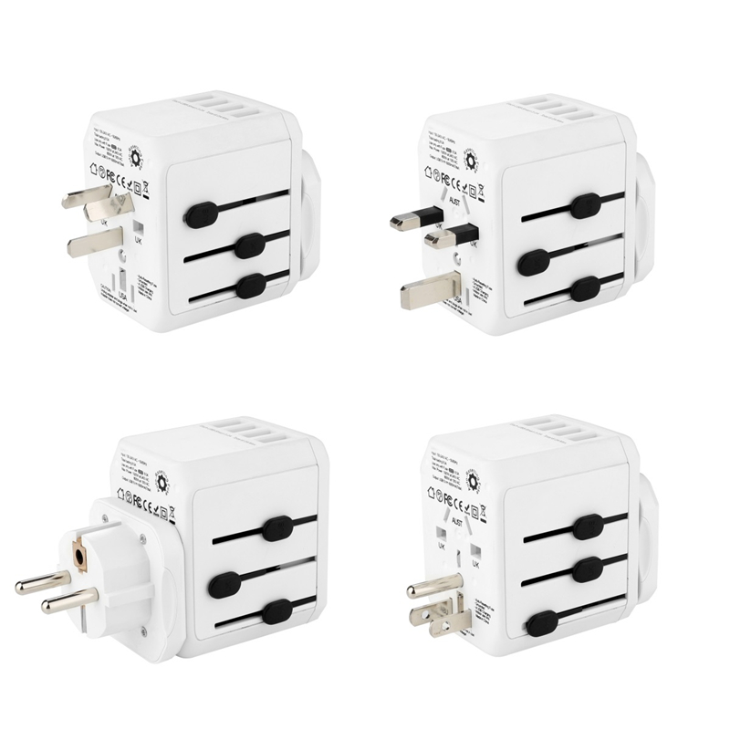 Grounding110V-240V световна щепсела универсална 4 USB порт 5V/6A стандартен многофункционален пътнически адаптер