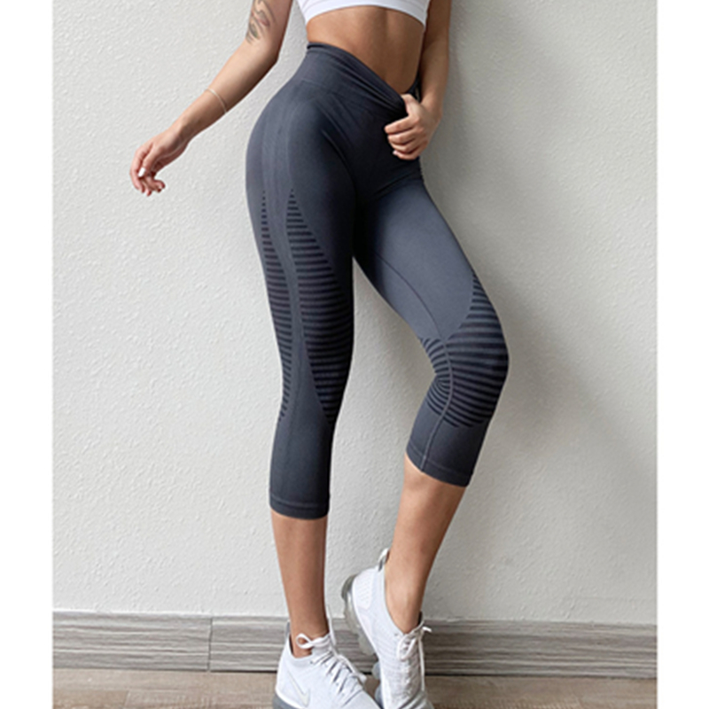 Дамски фитнес панталони с висока талия, плътно тънки панталони за дамска йога, бягаща с високи скачащи бързи панталони за фитнес