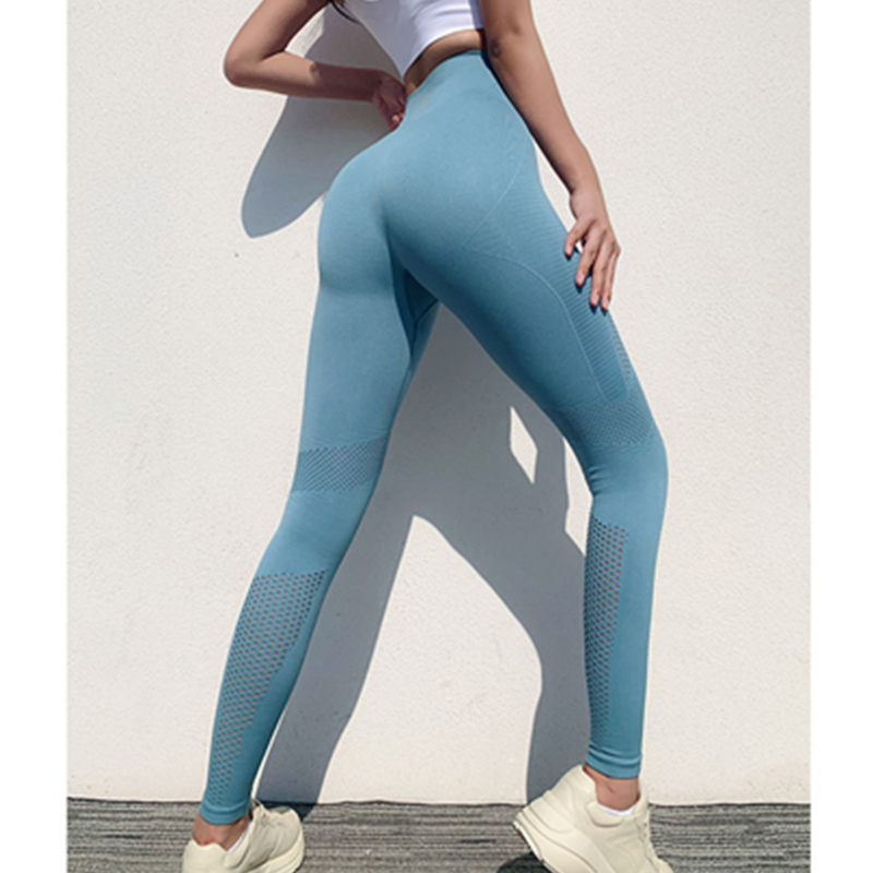 Дамски панталони за стречинг с йога с висока талия и тесни спортни панталони