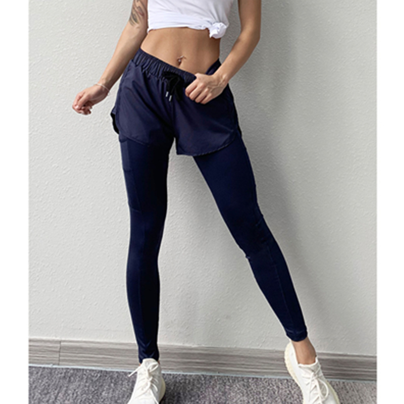 Дамски модни упражнения Фалшиви фитнес панталони от две части йога тенис дъна