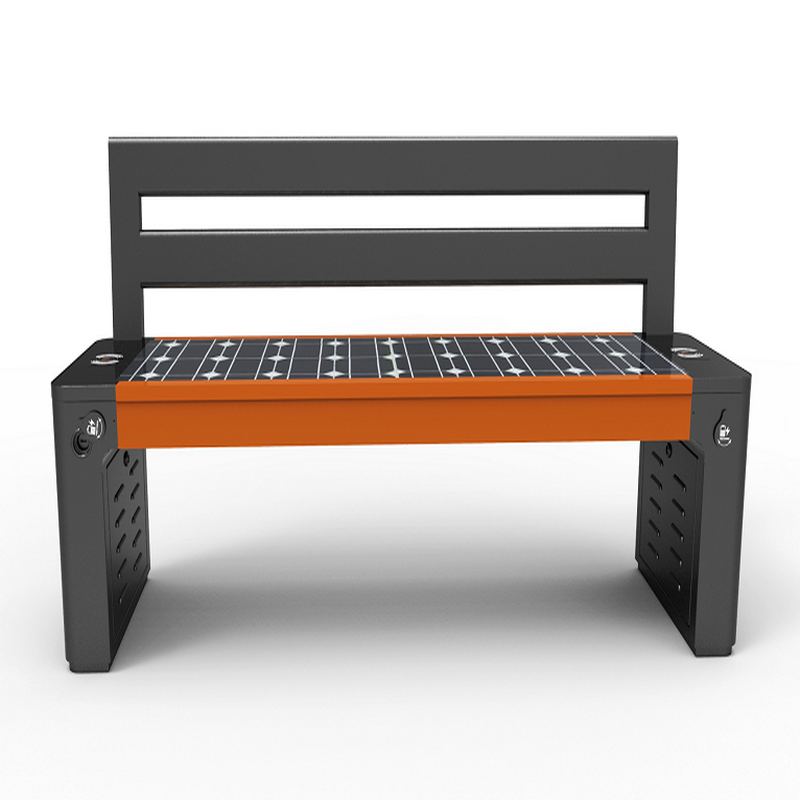Big Format WPC Wood галванизиран Steel Smart Voice Solar Bench