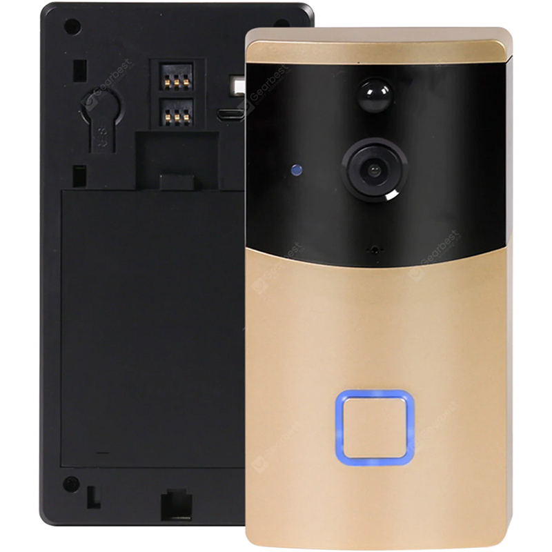 TY1 интелигентна камера за звънене на врата Wifi безжичен домофон за домашно видеонаблюдение камера - злато