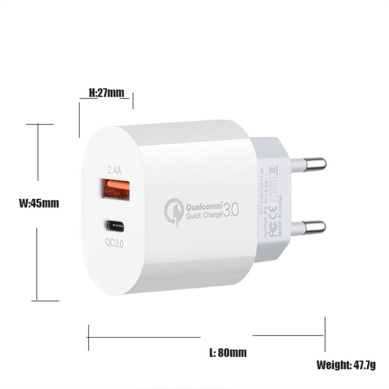 OEM Super Fast Wall Adaptor Type-c Qc 3.0 18w Pd Charger Usb тип C Adapter преносимо зарядно устройство