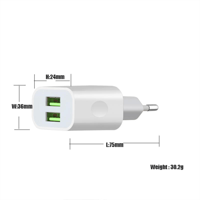 Двупортови портативни EU / US USB зарядни устройства за мултипортови USB зарядни устройства OEM / ODM