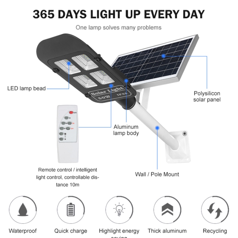 SMD IP65 30w 50w 150w Led Solar Street Light