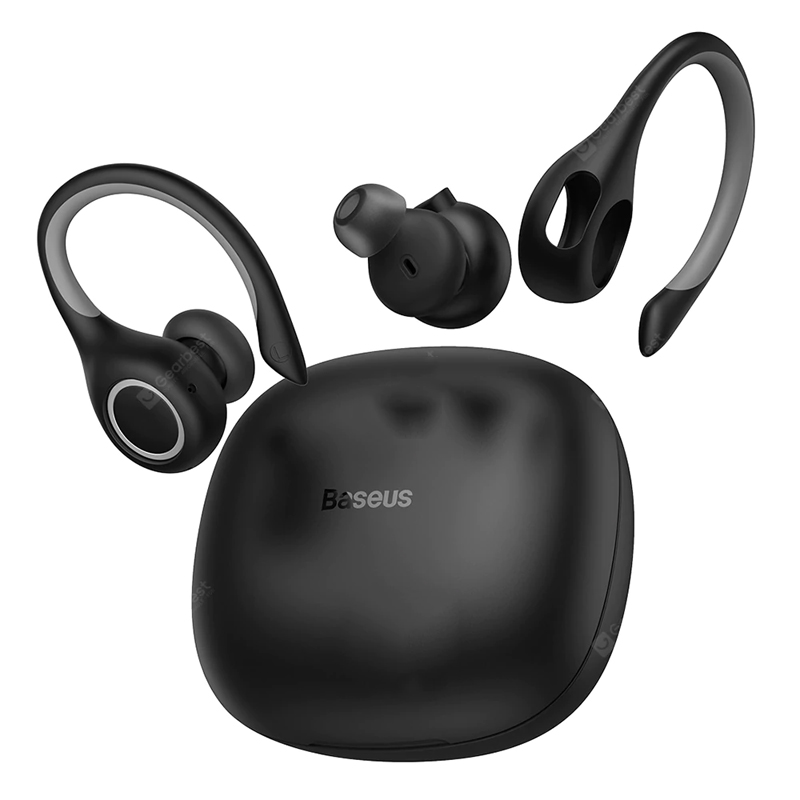 Baseus Encok W17 Sport Bluetooth слушалки Слушалки TWS Безжични слушалки Слушалки Поддръжка Qi Безжично зареждане Smart Touch IP55 Водоустойчив - Черен