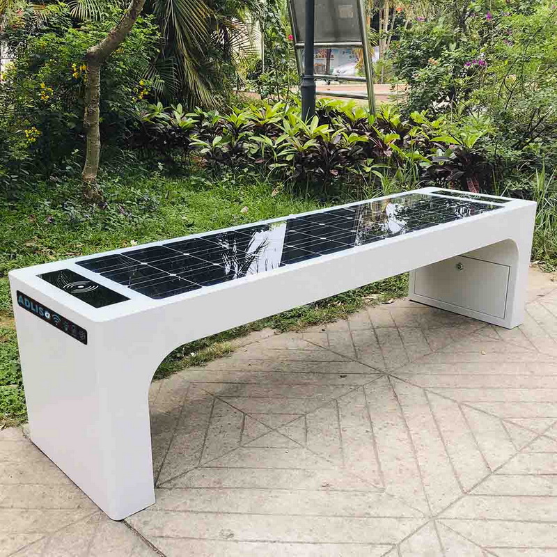 USB Phone Charger Outdoor Street Мебели Solar Powered Smart Garden Bench