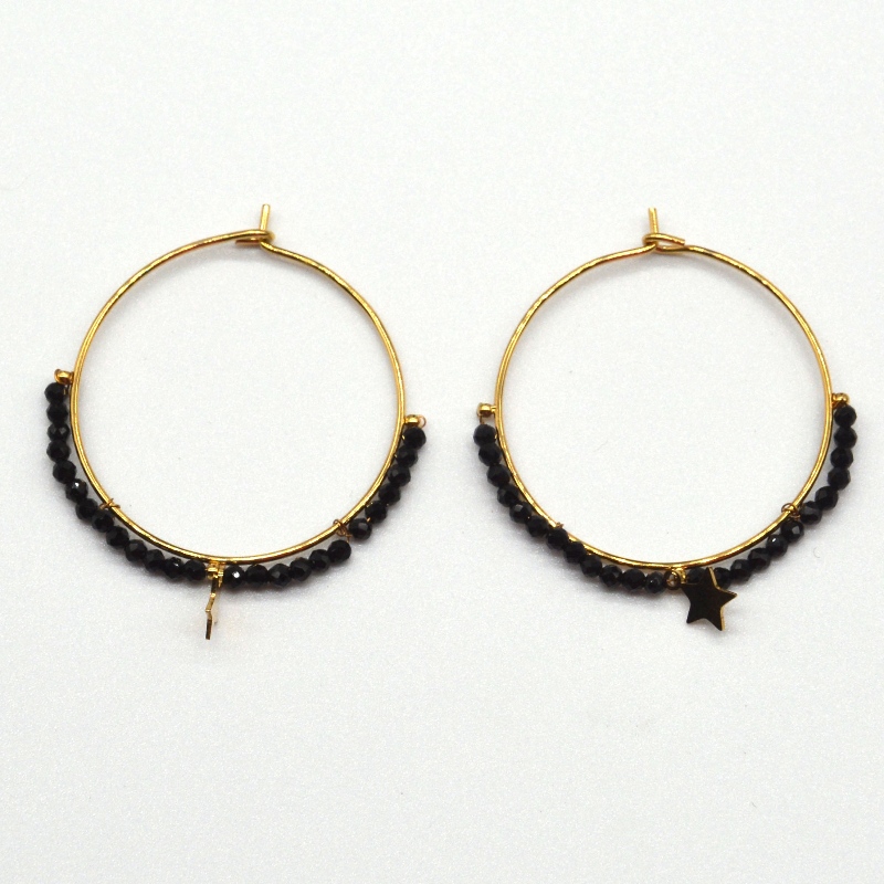 Кръгли обеци, носете мъниста, етнически стил, ретро, ​​бохемски стил, обици в кръг, дамски стил, звезден бохемски стил, висулка, Кит...