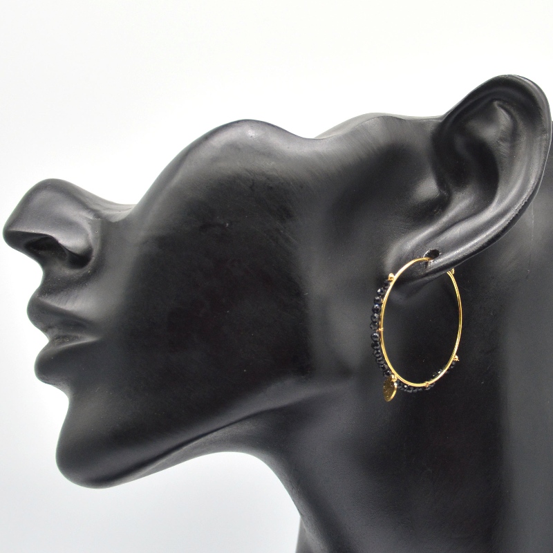 Кръгли обеци, носете мъниста, етнически стил, ретро, ​​бохемски стил, обици в кръг, дамски стил, звезден бохемски стил, висулка, Кит...