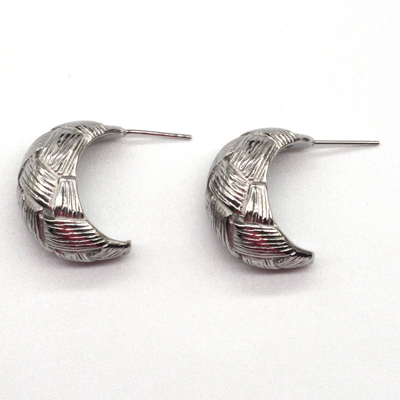 Сребърни обеци дамски кръгли гравирани обеци от кепър, Китайска фабрика за обработка на бижута Ruifanbao