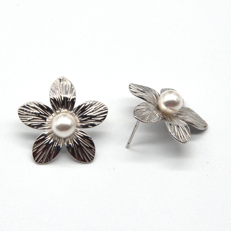 Дамски сватбени перлени обеци Дамски цветни обеци от неръждаема стомана Най-добри подаръци Китай Ruifanbao Jewelry Factory