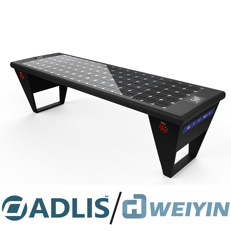 Висококачествено метално черно цветно безжично зарядно устройство Solar Garden Bnech за мобилни устройства