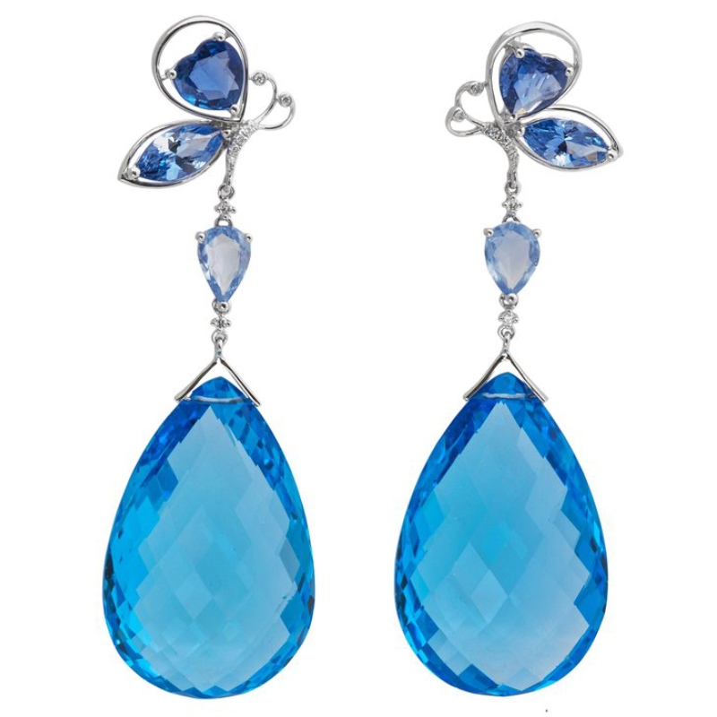 925 стерлингови сребърни пеперуди висулки обеци нокът настройка майсторство Китай Ruifanbao фабрика за обработка на бижута