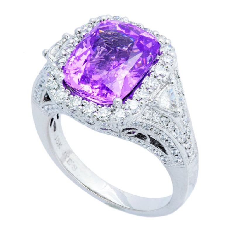 Дамски 925 стерлинги сребро .925 пръстен синтетичен сапфир сапфир високо полиран нокът комплект циркон изрез Китай Ruifanbao фабрика за ...